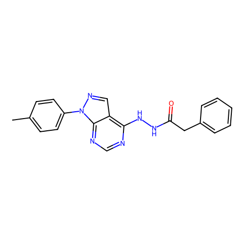 N'-[1-(4-methylphenyl)-1H-pyrazolo[3,4-d]pyrimidin-4-yl]-2-phenylacetohydrazide structure