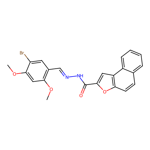 N'-(5-bromo-2,4-dimethoxybenzylidene)naphtho[2,1-b]furan-2-carbohydrazide structure