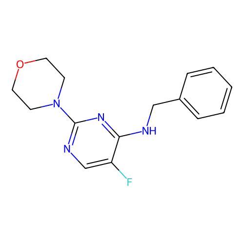 (5-Fluoro-2-morpholin-4-ylpyrimidin-4-yl)benzylamine structure