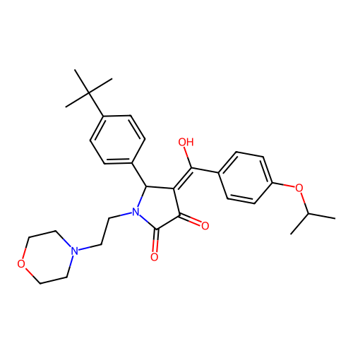 (4E)-5-(4-tert-butylphenyl)-4-[hydroxy-(4-propan-2-yloxyphenyl)methylidene]-1-(2-morpholin-4-ylethyl)pyrrolidine-2,3-dione structure