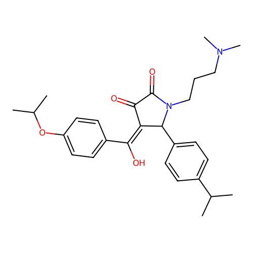 (4E)-1-[3-(dimethylamino)propyl]-4-[hydroxy-(4-propan-2-yloxyphenyl)methylidene]-5-(4-propan-2-ylphenyl)pyrrolidine-2,3-dione structure