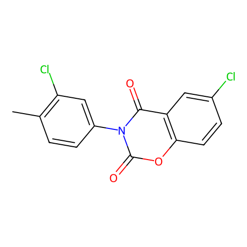 6-chloro-3-(3-chloro-4-methylphenyl)-2H-1,3-benzoxazine-2,4(3H)-dione structure