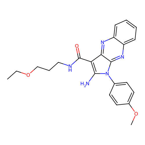 2-amino-N-(3-ethoxypropyl)-1-(4-methoxyphenyl)-1H-pyrrolo[2,3-b]quinoxaline-3-carboxamide structure