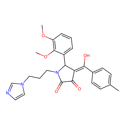 5-(2,3-dimethoxyphenyl)-3-hydroxy-1-[3-(1H-imidazol-1-yl)propyl]-4-(4-methylbenzoyl)-2,5-dihydro-1H-pyrrol-2-one structure