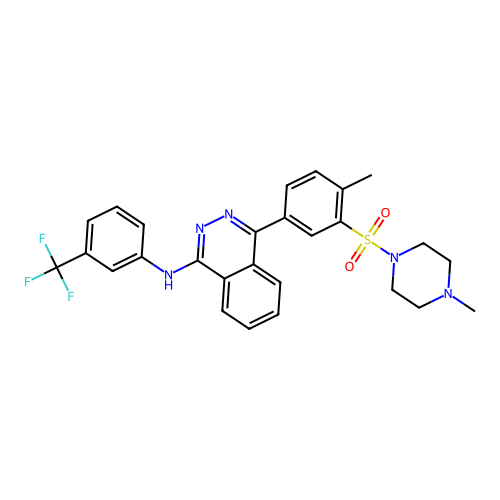 4-{4-methyl-3-[(4-methylpiperazin-1-yl)sulfonyl]phenyl}-N-[3-(trifluoromethyl)phenyl]phthalazin-1-amine structure
