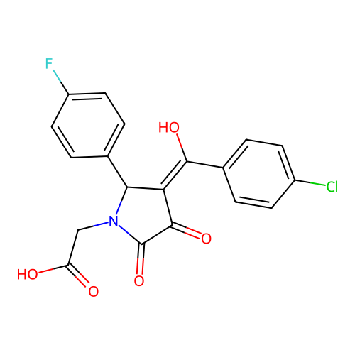 1-carboxymethyl-4-(4-chlorobenzoyl)-5-(4-fluorophenyl)-3-hydroxy-3-pyrroline-2-one structure