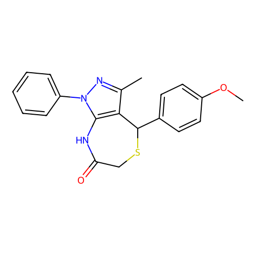 4-(4-methoxyphenyl)-3-methyl-1-phenyl-2,4-dihydropyrazolo[3,4-e][1,4]thiazepin-7-one structure