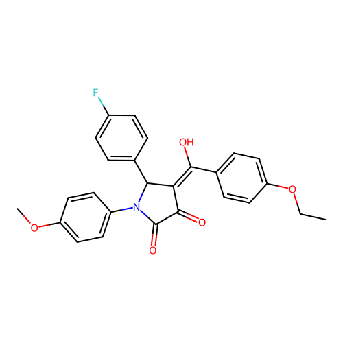 4-(4-ethoxybenzoyl)-5-(4-fluorophenyl)-3-hydroxy-1-(4-methoxyphenyl)-1H-pyrrol-2(5H)-one structure