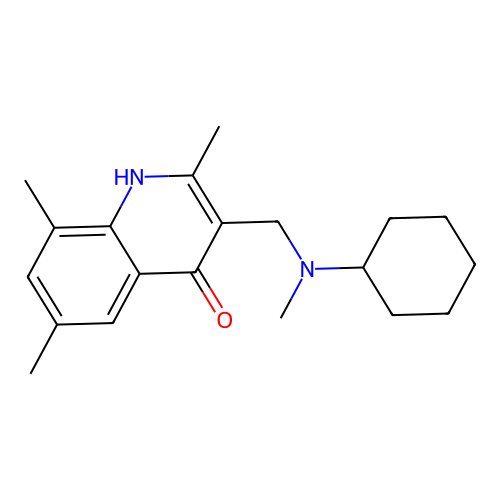 3-[(Cyclohexylmethylamino)methyl]-2,6,8-trimethylquinolin-4-ol structure