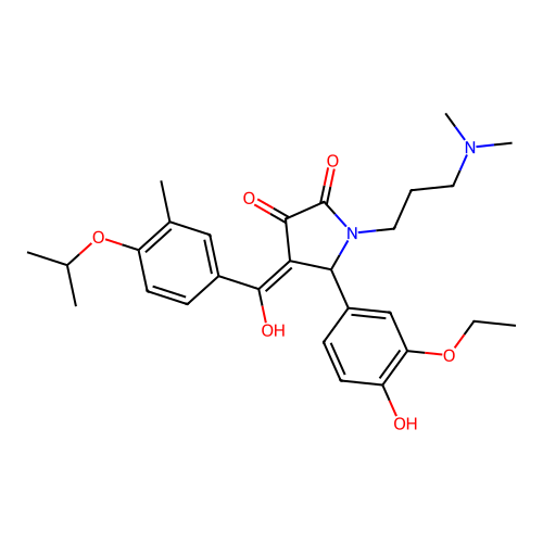 (4E)-1-[3-(dimethylamino)propyl]-5-(3-ethoxy-4-hydroxyphenyl)-4-[hydroxy-(3-methyl-4-propan-2-yloxyphenyl)methylidene]pyrrolidine-2,3-dione structure