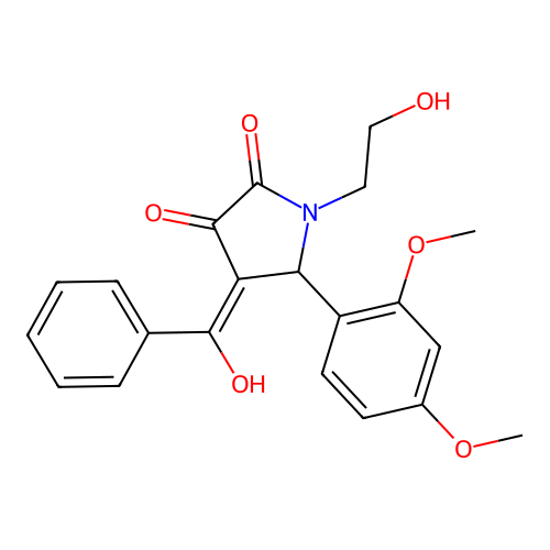 (4E)-5-(2,4-dimethoxyphenyl)-1-(2-hydroxyethyl)-4-[hydroxy(phenyl)methylidene]pyrrolidine-2,3-dione structure