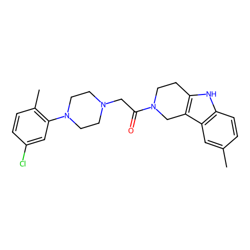 2-(4-(5-chloro-2-methylphenyl)piperazin-1-yl)-1-(8-methyl-3,4-dihydro-1H-pyrido[4,3-b]indol-2(5H)-yl)ethanone structure