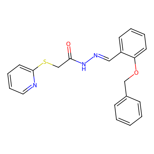N'-{(E)-[2-(benzyloxy)phenyl]methylidene}-2-(pyridin-2-ylsulfanyl)acetohydrazide structure