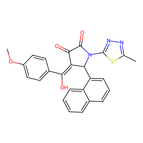 (4E)-4-[hydroxy(4-methoxyphenyl)methylidene]-1-(5-methyl-1,3,4-thiadiazol-2-yl)-5-(naphthalen-1-yl)pyrrolidine-2,3-dione structure