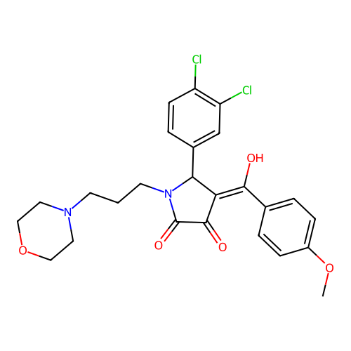 (4E)-5-(3,4-dichlorophenyl)-4-[hydroxy(4-methoxyphenyl)methylidene]-1-[3-(morpholin-4-yl)propyl]pyrrolidine-2,3-dione structure
