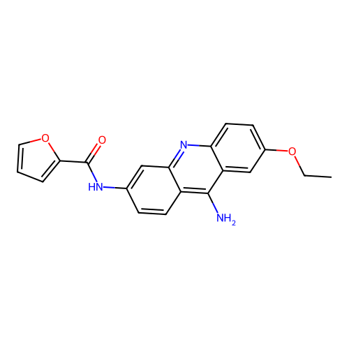 N-(9-amino-7-ethoxyacridin-3-yl)furan-2-carboxamide structure