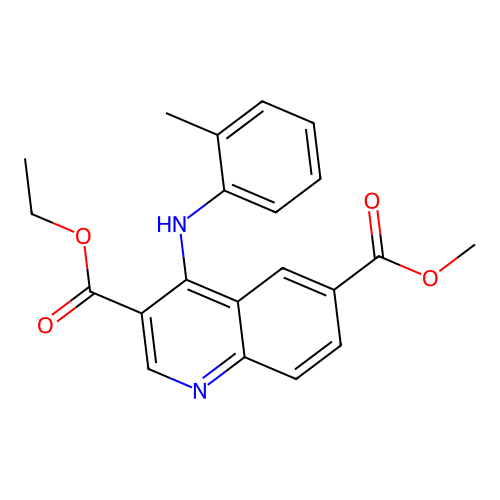 Ethyl 6-(methoxycarbonyl)-4-[(2-methylphenyl)amino]quinoline-3-carboxylate structure