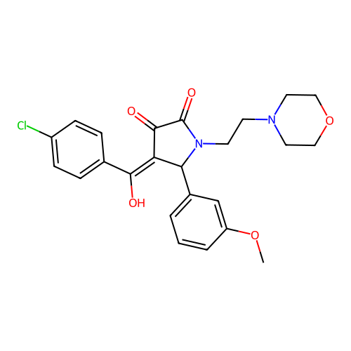 4-(4-chlorobenzoyl)-3-hydroxy-5-(3-methoxyphenyl)-1-[2-(morpholin-4-yl)ethyl]-2,5-dihydro-1H-pyrrol-2-one structure