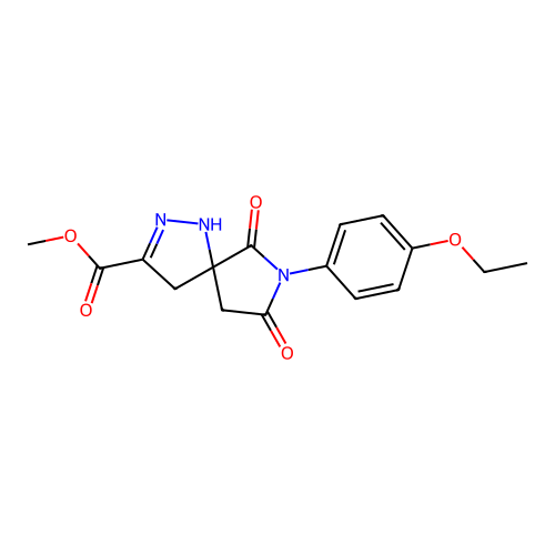 methyl 7-(4-ethoxyphenyl)-6,8-dioxo-1,2,7-triazaspiro[4.4]non-2-ene-3-carboxylate structure