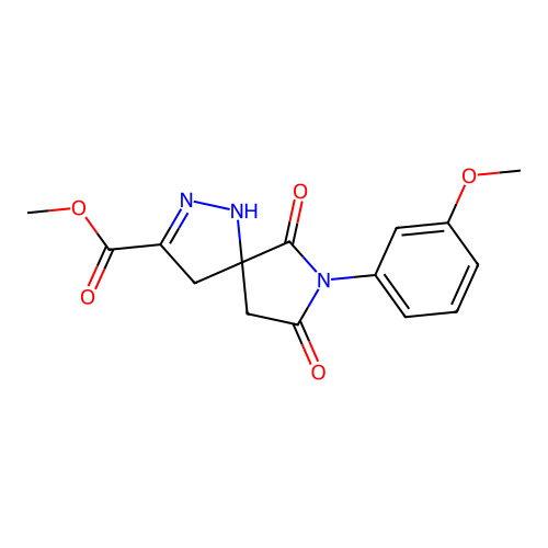 methyl 7-(3-methoxyphenyl)-6,8-dioxo-1,2,7-triazaspiro[4.4]non-2-ene-3-carboxylate structure