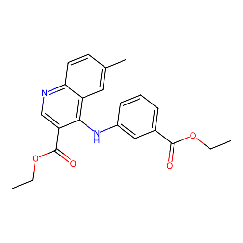 Ethyl 4-{[3-(ethoxycarbonyl)phenyl]amino}-6-methylquinoline-3-carboxylate structure