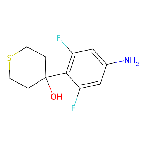 4-(4-Amino-2,6-difluoro-phenyl)-tetrahydro-thiopyran-4-ol structure