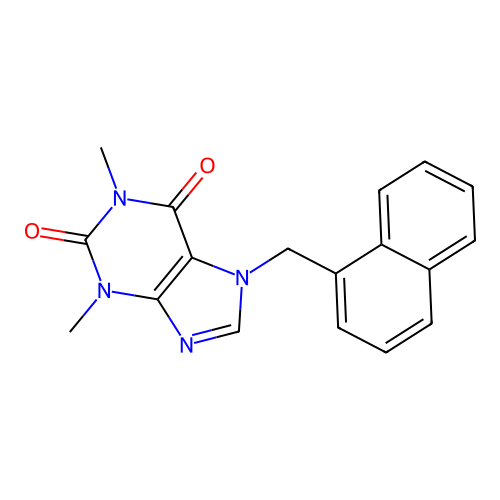 1,3-dimethyl-7-(naphthalen-1-ylmethyl)-3,7-dihydro-1H-purine-2,6-dione structure