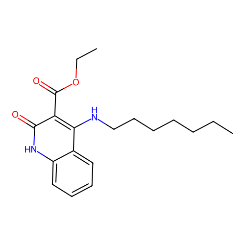 Ethyl 4-(heptylamino)-2-oxo-1,2-dihydroquinoline-3-carboxylate structure
