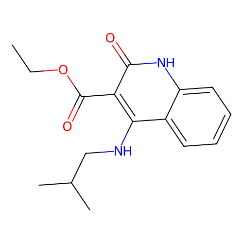 ethyl 4-(2-methylpropylamino)-2-oxo-1H-quinoline-3-carboxylate structure