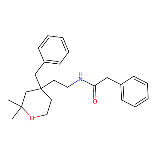 N-[2-(4-benzyl-2,2-dimethyltetrahydro-2H-pyran-4-yl)ethyl]-2-phenylacetamide structure