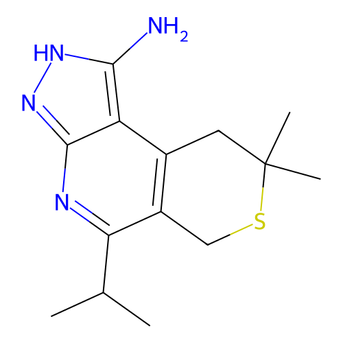 12,12-dimethyl-8-(propan-2-yl)-11-thia-4,5,7-triazatricyclo[7.4.0.0^{2,6}]trideca-1(9),2(6),3,7-tetraen-3-amine structure