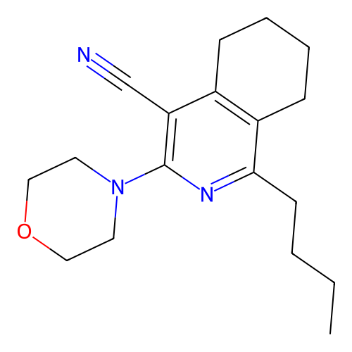 1-Butyl-3-(morpholin-4-yl)-5,6,7,8-tetrahydroisoquinoline-4-carbonitrile structure