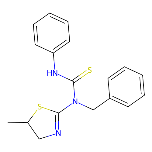 1-Benzyl-1-(5-methyl-4,5-dihydro-1,3-thiazol-2-yl)-3-phenylthiourea structure