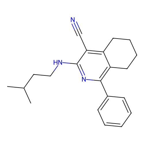 3-[(3-Methylbutyl)amino]-1-phenyl-5,6,7,8-tetrahydroisoquinoline-4-carbonitrile structure