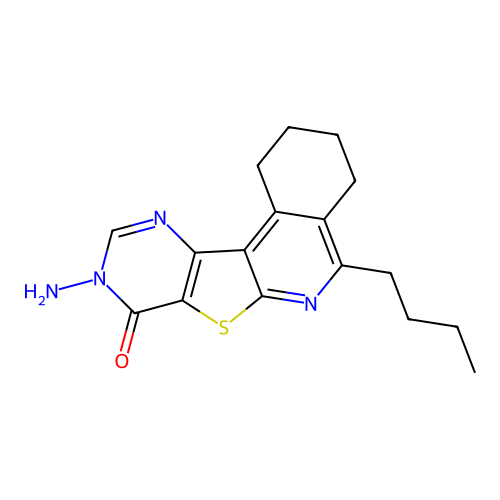9-Amino-5-butyl-1,2,3,4-tetrahydro-9H-7-thia-6,9,11-triaza-benzo[c]fluoren-8-one structure