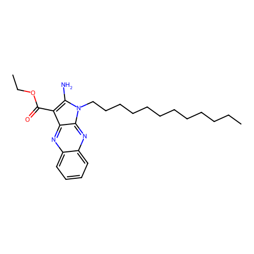 ethyl 2-amino-1-dodecyl-1H-pyrrolo[2,3-b]quinoxaline-3-carboxylate structure