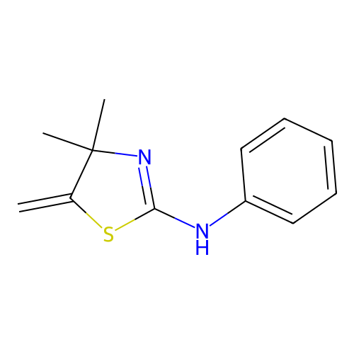 4,4-Dimethyl-5-methylene-2-phenylimino-1,3-thiazolidine structure
