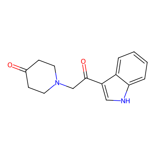 1-[2-(1H-indol-3-yl)-2-oxoethyl]piperidin-4-one structure