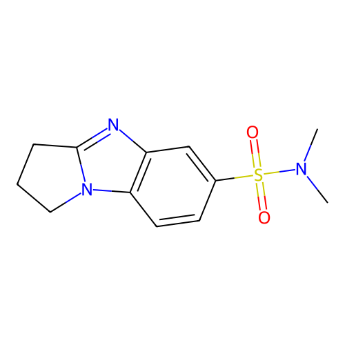 N,N-dimethyl-2,3-dihydro-1H-pyrrolo[1,2-a]benzimidazole-6-sulfonamide structure