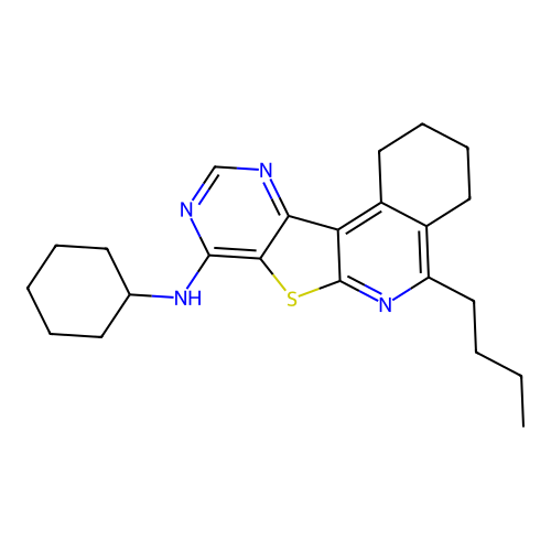 5-butyl-N-cyclohexyl-1,2,3,4-tetrahydropyrimido[4',5':4,5]thieno[2,3-c]isoquinolin-8-amine structure
