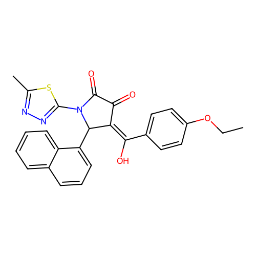 (4E)-4-[(4-ethoxyphenyl)(hydroxy)methylidene]-1-(5-methyl-1,3,4-thiadiazol-2-yl)-5-(naphthalen-1-yl)pyrrolidine-2,3-dione structure
