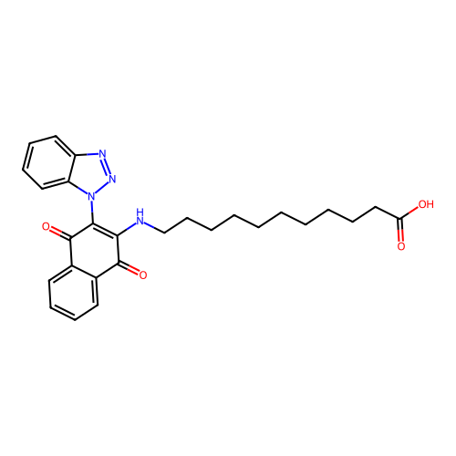 11-[(3-benzotriazol-1-yl-1,4-dioxo-naphthalen-2-yl)amino]undecanoic Acid structure