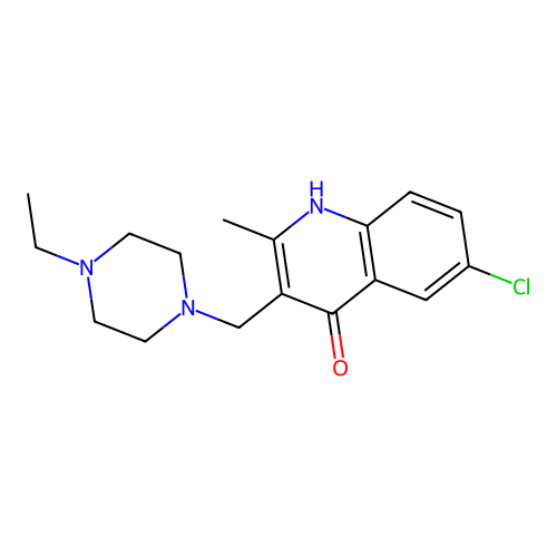 6-Chloro-3-[(4-ethylpiperazin-1-yl)methyl]-2-methylquinolin-4-ol structure