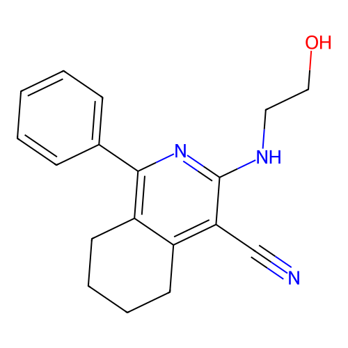 3-((2-Hydroxyethyl)amino)-1-phenyl-5,6,7,8-tetrahydroisoquinoline-4-carbonitrile structure