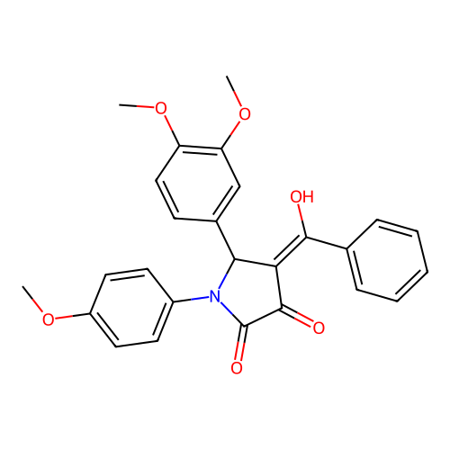 (4E)-5-(3,4-dimethoxyphenyl)-4-[hydroxy(phenyl)methylidene]-1-(4-methoxyphenyl)pyrrolidine-2,3-dione structure