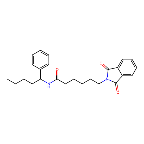 6-(1,3-dioxo-1,3-dihydro-2H-isoindol-2-yl)-N-(1-phenylpentyl)hexanamide structure