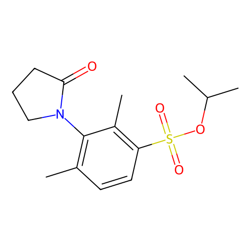 Propan-2-yl 2,4-dimethyl-3-(2-oxopyrrolidin-1-yl)benzenesulfonate structure