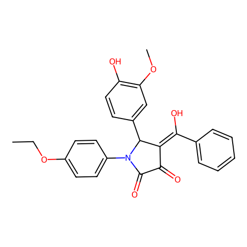 (4E)-1-(4-ethoxyphenyl)-5-(4-hydroxy-3-methoxyphenyl)-4-[hydroxy(phenyl)methylidene]pyrrolidine-2,3-dione structure
