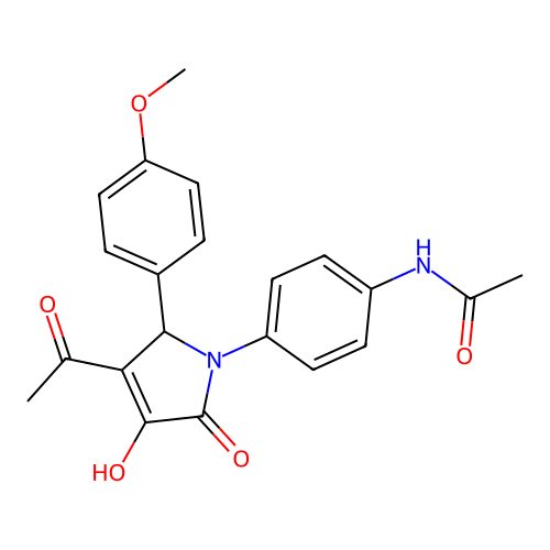 N-[4-[3-acetyl-4-hydroxy-2-(4-methoxyphenyl)-5-oxo-2H-pyrrol-1-yl]phenyl]acetamide structure
