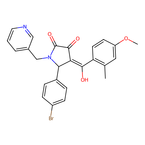 5-(4-bromophenyl)-3-hydroxy-4-(4-methoxy-2-methylbenzoyl)-1-[(pyridin-3-yl)methyl]-2,5-dihydro-1H-pyrrol-2-one structure